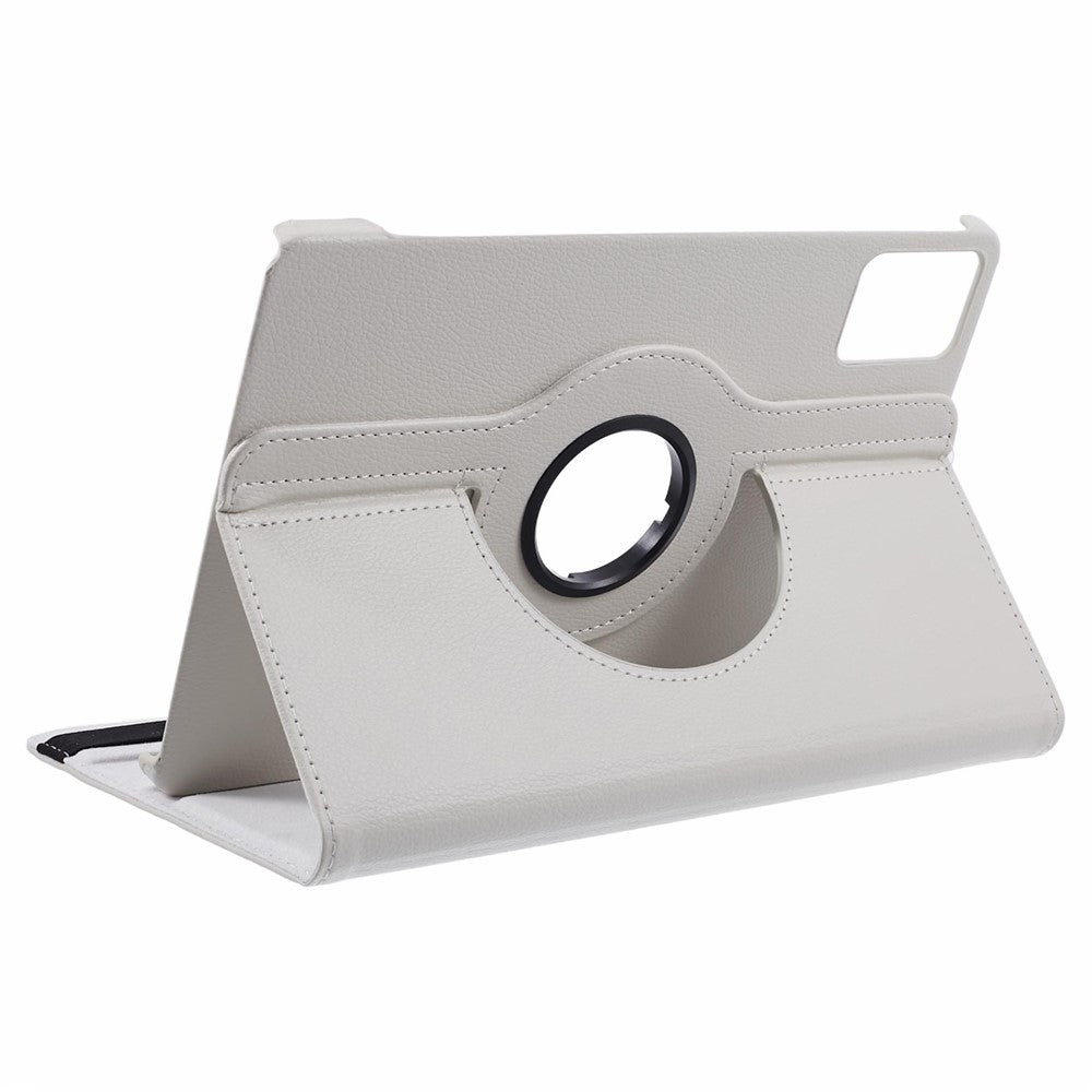 For Lenovo Idea Tab TB336ZU, TB336FU / Xiaoxin Pad 11 2025 Case Rotating Stand PU Leather + PC Tablet Cover with Elastic Band - White