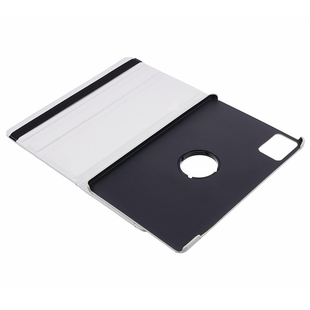 For Lenovo Idea Tab TB336ZU, TB336FU / Xiaoxin Pad 11 2025 Case Rotating Stand PU Leather + PC Tablet Cover with Elastic Band - White