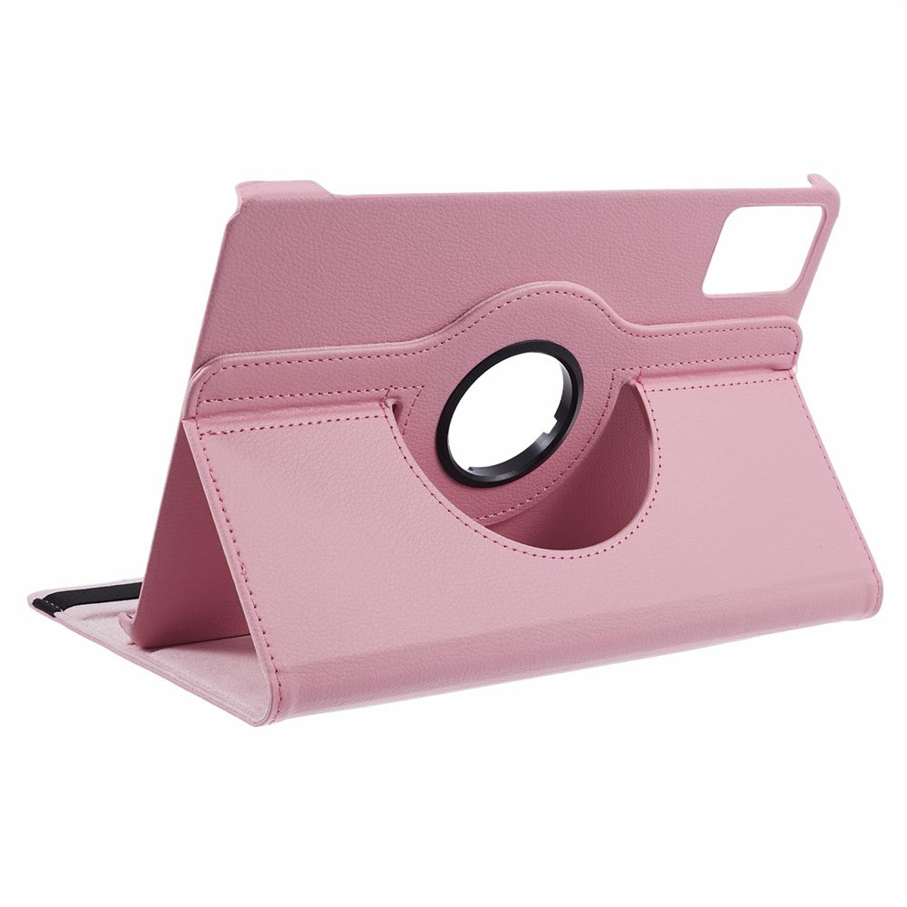 For Lenovo Idea Tab TB336ZU, TB336FU / Xiaoxin Pad 11 2025 Case Rotating Stand PU Leather + PC Tablet Cover with Elastic Band - Pink
