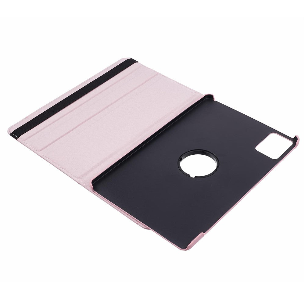 For Lenovo Idea Tab TB336ZU, TB336FU / Xiaoxin Pad 11 2025 Case Rotating Stand PU Leather + PC Tablet Cover with Elastic Band - Pink