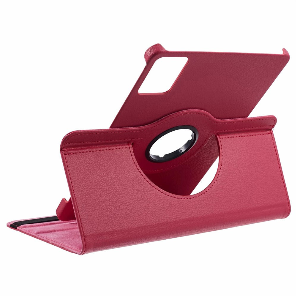 For Lenovo Idea Tab TB336ZU, TB336FU / Xiaoxin Pad 11 2025 Case Rotating Stand PU Leather + PC Tablet Cover with Elastic Band - Rose