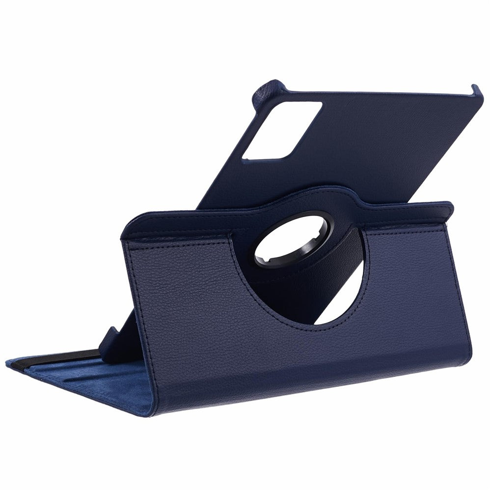 For Lenovo Idea Tab TB336ZU, TB336FU / Xiaoxin Pad 11 2025 Case Rotating Stand PU Leather + PC Tablet Cover with Elastic Band - Dark Blue