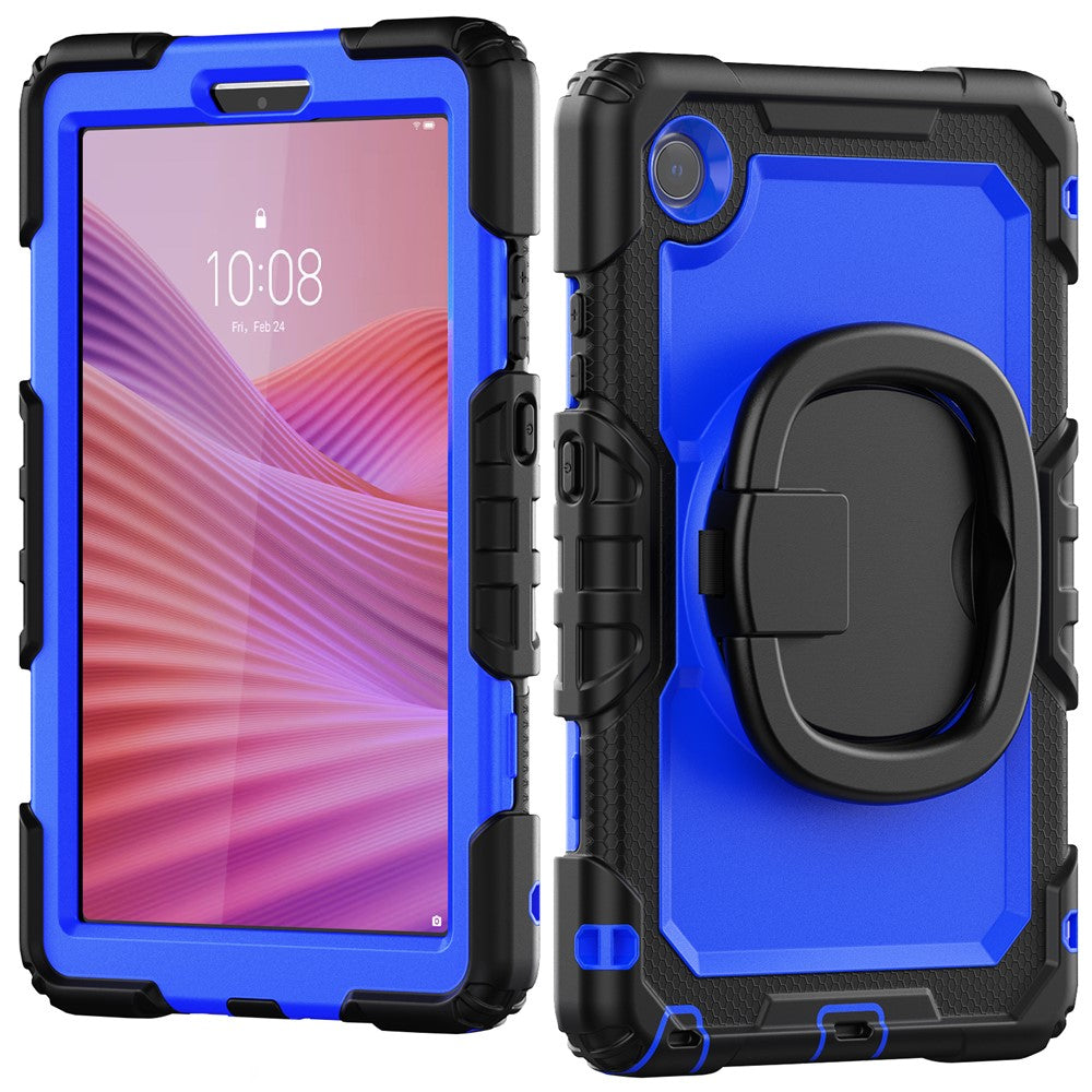 For Lenovo Tab K9 TB305FU Case Ring Kickstand PC + Silicone Shockproof Tablet Cover - Black / Dark Blue