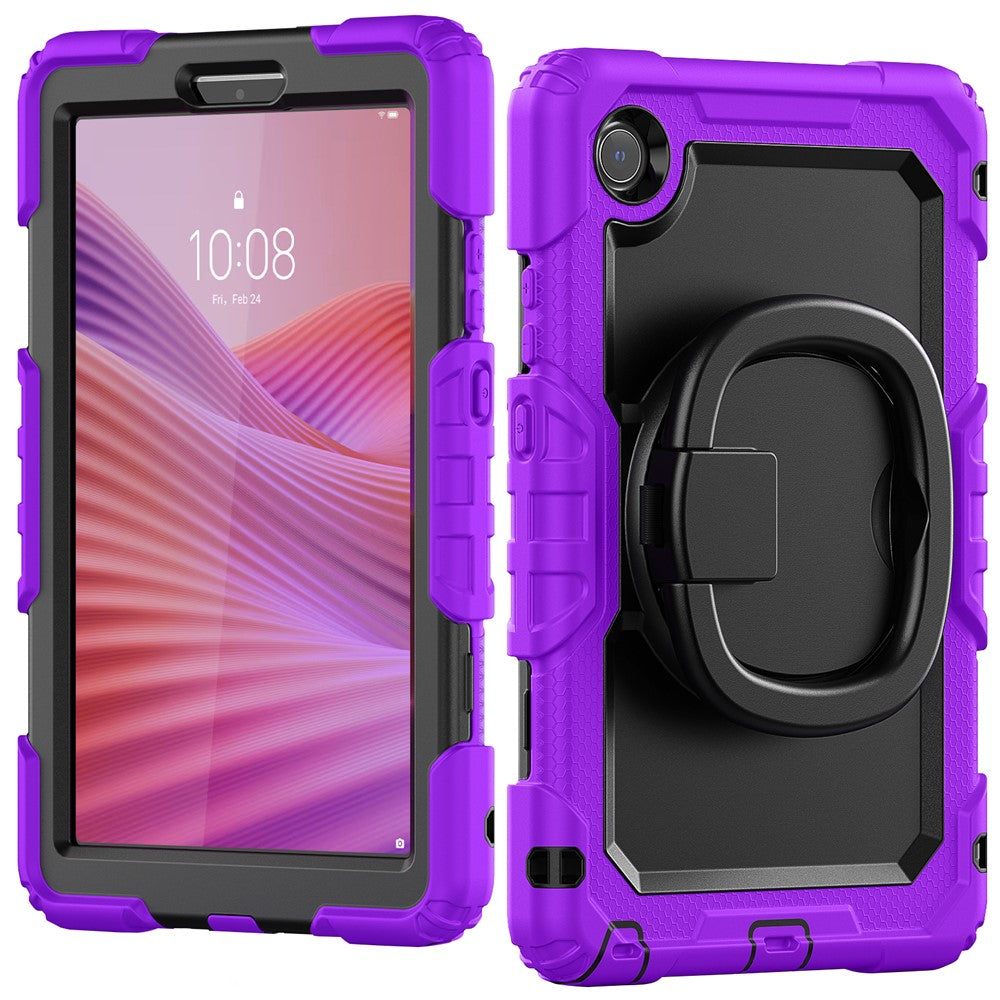 For Lenovo Tab K9 TB305FU Case Ring Kickstand PC + Silicone Shockproof Tablet Cover - Purple