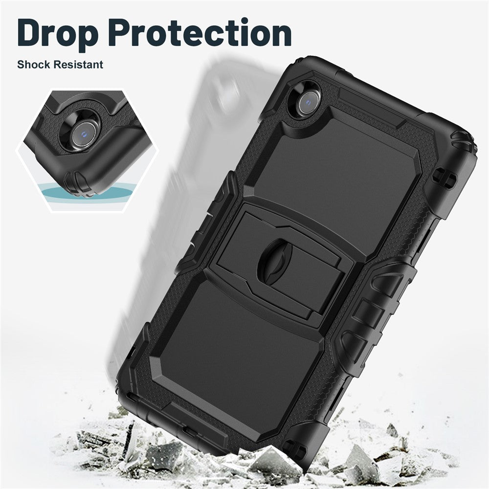 For Lenovo Tab K9 Case Kickstand PC + Silicone Shockproof Tablet Cover - Black
