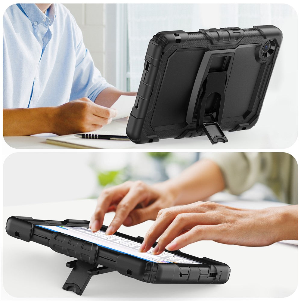For Lenovo Tab K9 Case Kickstand PC + Silicone Shockproof Tablet Cover - Black