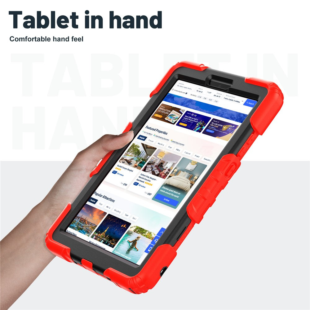 For Lenovo Tab K9 Case Kickstand PC + Silicone Shockproof Tablet Cover - Red