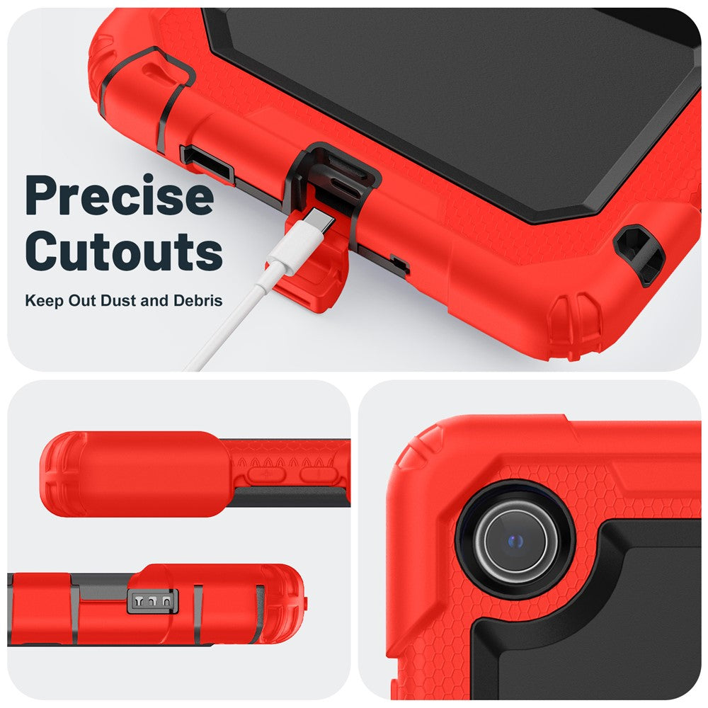 For Lenovo Tab K9 Case Kickstand PC + Silicone Shockproof Tablet Cover - Red
