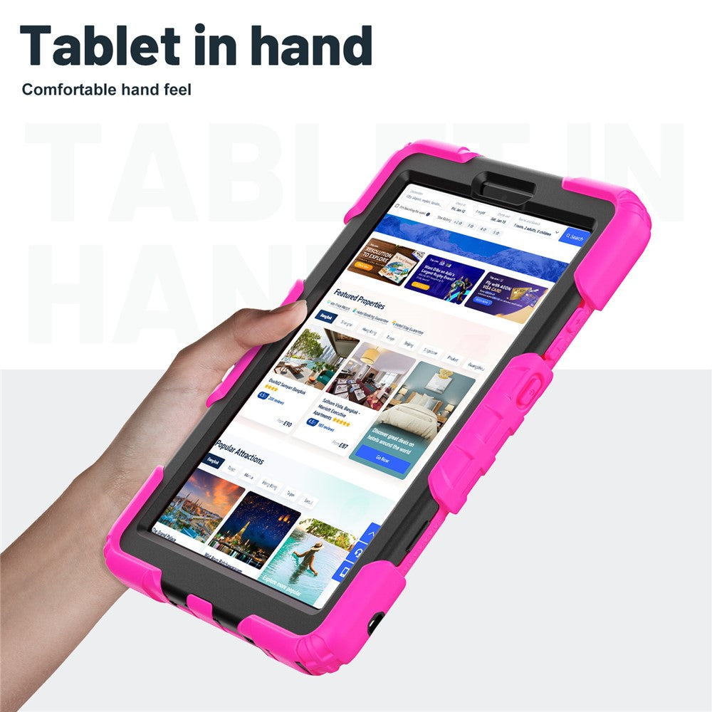 For Lenovo Tab K9 Case Kickstand PC + Silicone Shockproof Tablet Cover - Rose
