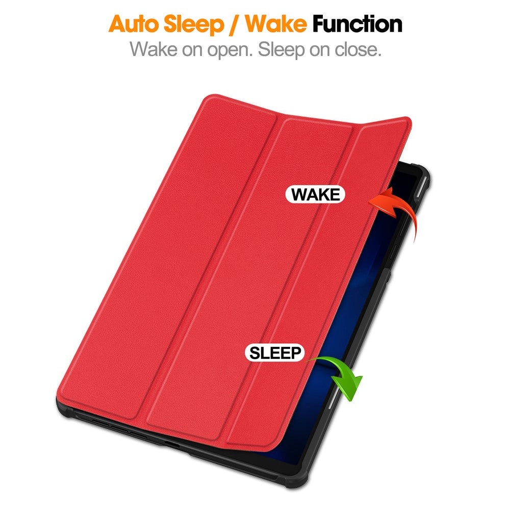 For Lenovo Legion Y700 Gen 4 Case Anti-Drop Leather Stand Tablet Cover - Red