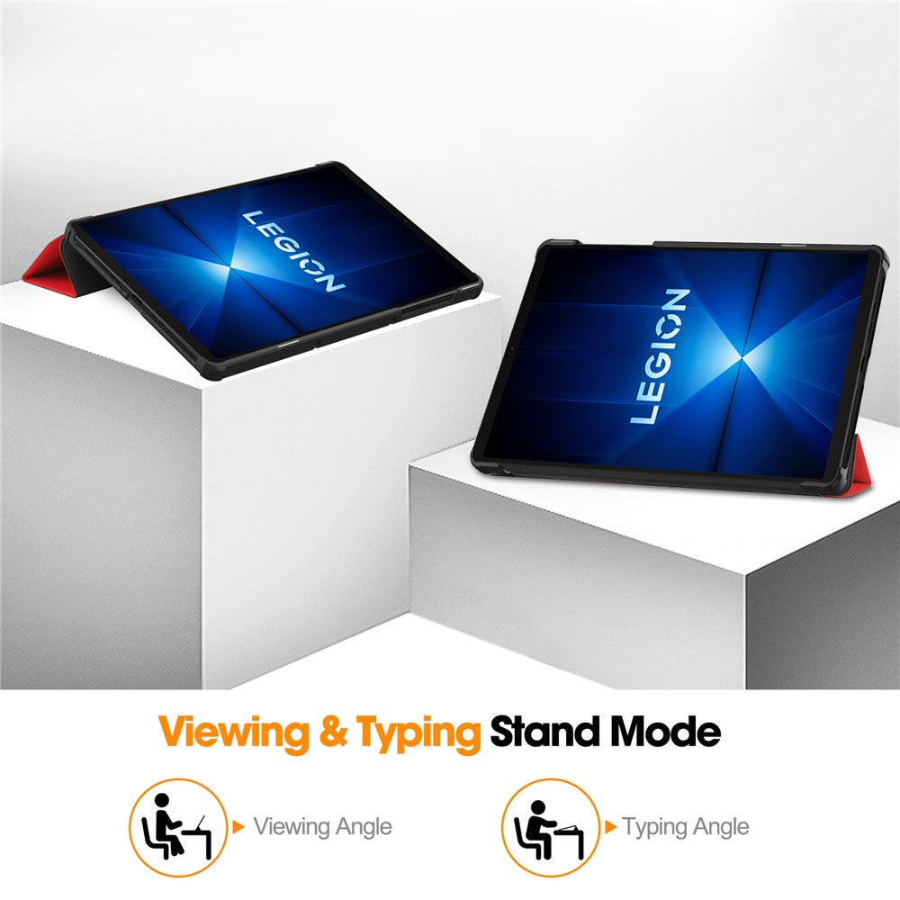 For Lenovo Legion Y700 Gen 4 Case Anti-Drop Leather Stand Tablet Cover - Red