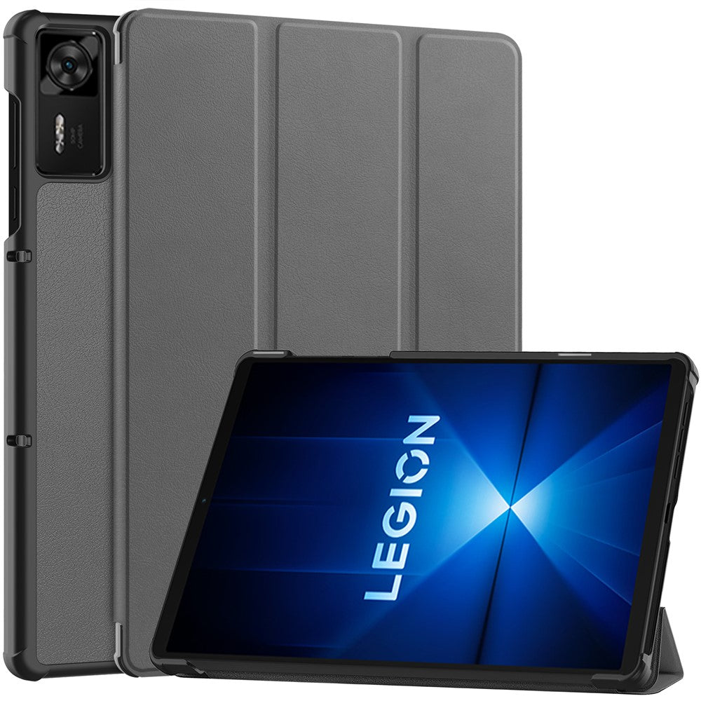 For Lenovo Legion Y700 Gen 4 Case Anti-Drop Leather Stand Tablet Cover - Grey