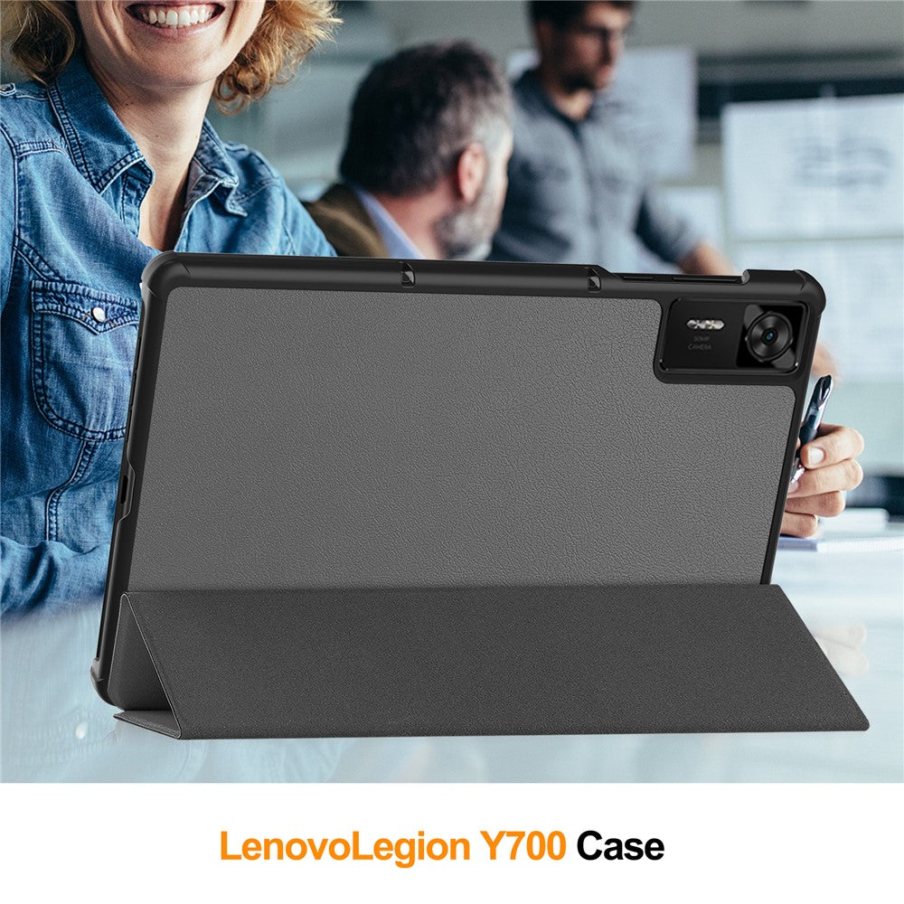 For Lenovo Legion Y700 Gen 4 Case Anti-Drop Leather Stand Tablet Cover - Grey