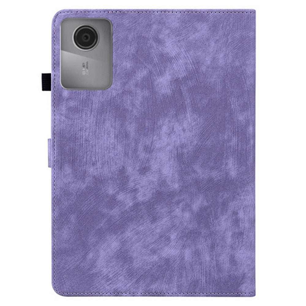 For Lenovo Idea Tab (TB336ZU / TB336FU) / Xiaoxin Pad 11 2025 Case Tiger Imprint Anti-Scratch PU Leather Tablet Cover - Purple