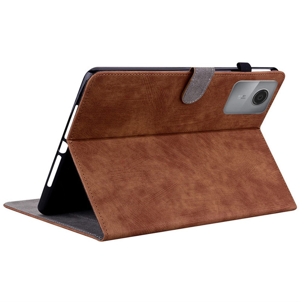 For Lenovo Idea Tab (TB336ZU / TB336FU) / Xiaoxin Pad 11 2025 Case Tiger Imprint Anti-Scratch PU Leather Tablet Cover - Brown