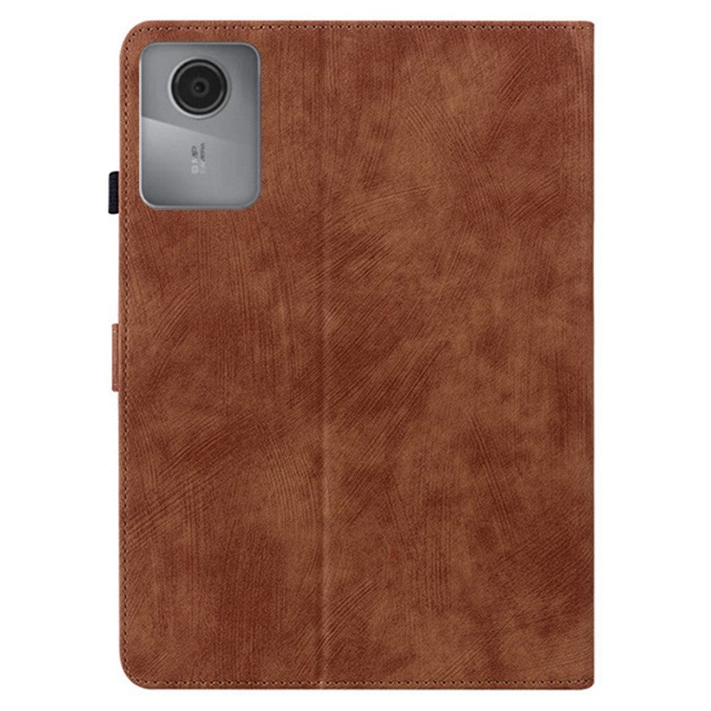 For Lenovo Idea Tab (TB336ZU / TB336FU) / Xiaoxin Pad 11 2025 Case Tiger Imprint Anti-Scratch PU Leather Tablet Cover - Brown