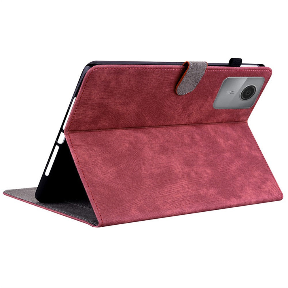 For Lenovo Idea Tab (TB336ZU / TB336FU) / Xiaoxin Pad 11 2025 Case Tiger Imprint Anti-Scratch PU Leather Tablet Cover - Red