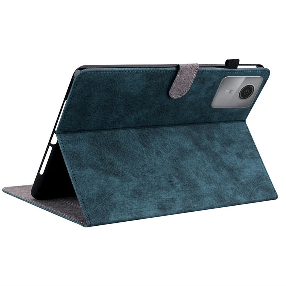 For Lenovo Idea Tab (TB336ZU / TB336FU) / Xiaoxin Pad 11 2025 Case Tiger Imprint Anti-Scratch PU Leather Tablet Cover - Blue