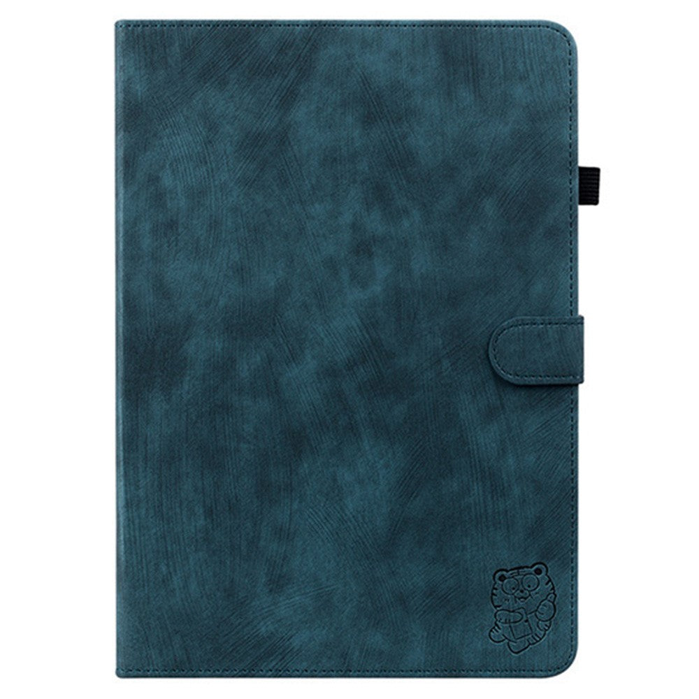For Lenovo Idea Tab (TB336ZU / TB336FU) / Xiaoxin Pad 11 2025 Case Tiger Imprint Anti-Scratch PU Leather Tablet Cover - Blue