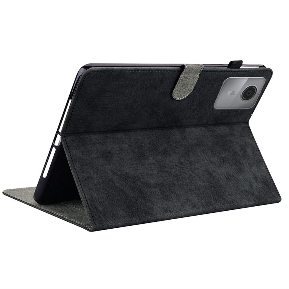 For Lenovo Idea Tab (TB336ZU / TB336FU) / Xiaoxin Pad 11 2025 Case Tiger Imprint Anti-Scratch PU Leather Tablet Cover - Black