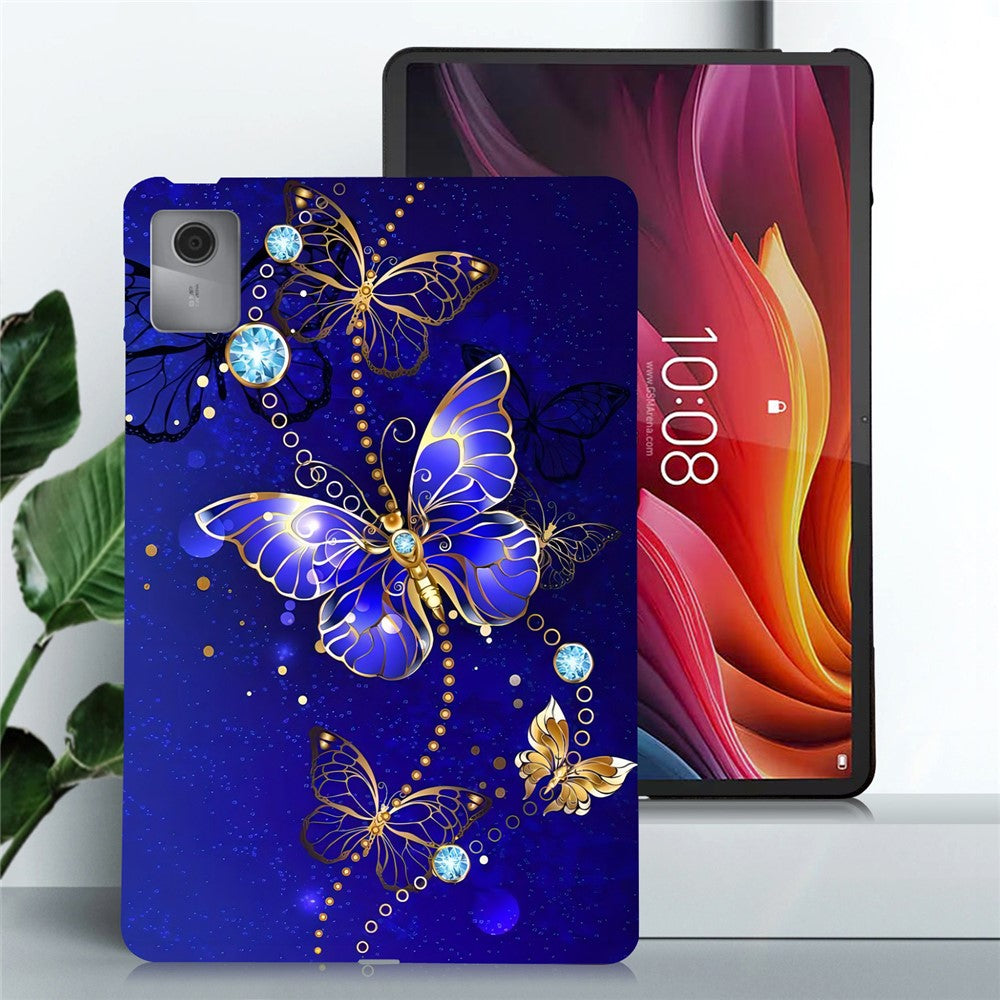 For Lenovo Idea Tab (TB336ZU / TB336FU) / Xiaoxin Pad 11 2025 TPU Case Pattern Printing Slim Tablet Protective Cover - Blue Butterfly