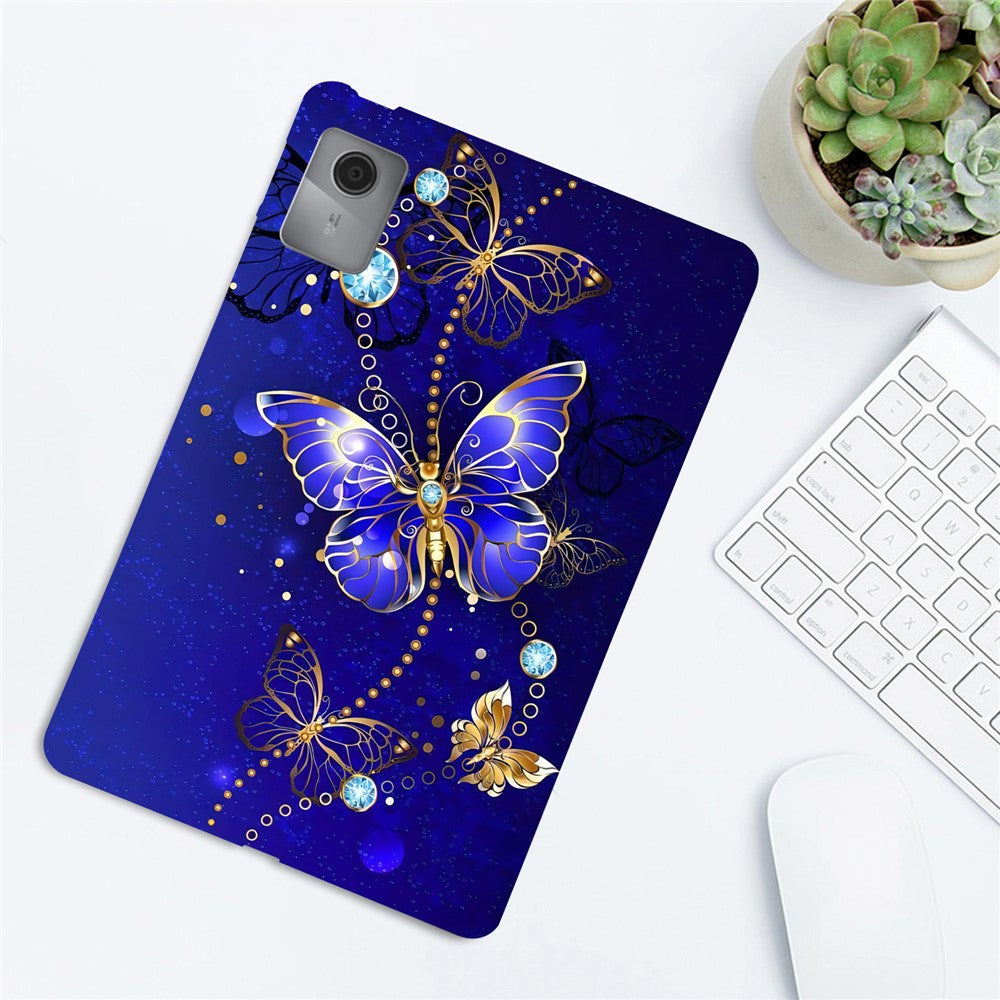 For Lenovo Idea Tab (TB336ZU / TB336FU) / Xiaoxin Pad 11 2025 TPU Case Pattern Printing Slim Tablet Protective Cover - Blue Butterfly