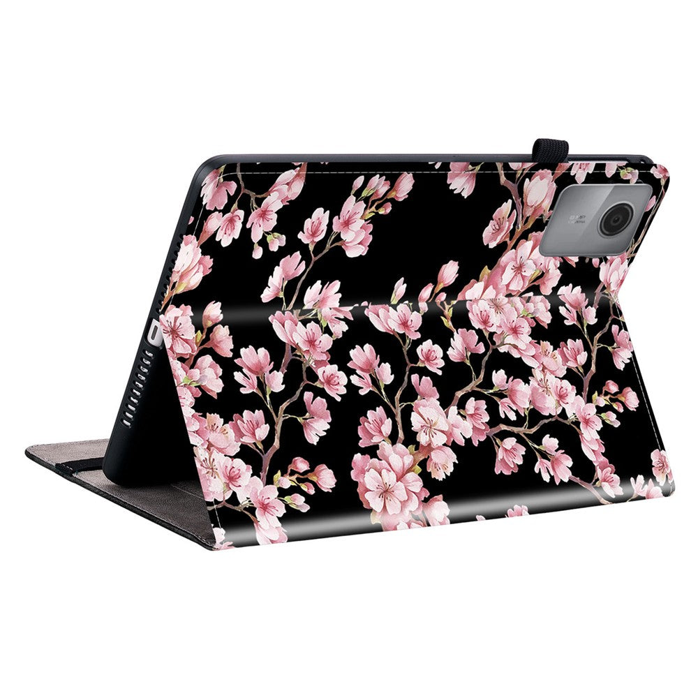 For Lenovo Idea Tab (TB336ZU / TB336FU) / Xiaoxin Pad 11 2025 Leather Case Pattern Printed Stand Tablet Cover with Card Slots - Plum Blossom