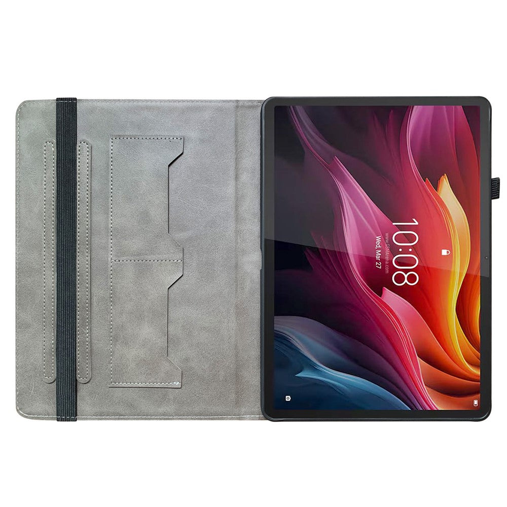For Lenovo Idea Tab (TB336ZU / TB336FU) / Xiaoxin Pad 11 2025 Leather Case Pattern Printed Stand Tablet Cover with Card Slots - Gold Butterfly Rose