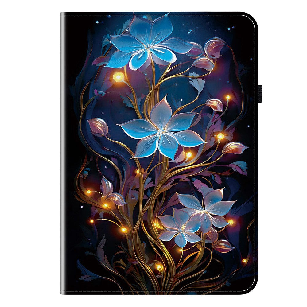 For Lenovo Idea Tab (TB336ZU / TB336FU) / Xiaoxin Pad 11 2025 Leather Case Pattern Printed Stand Tablet Cover with Card Slots - Small Lantern Flower