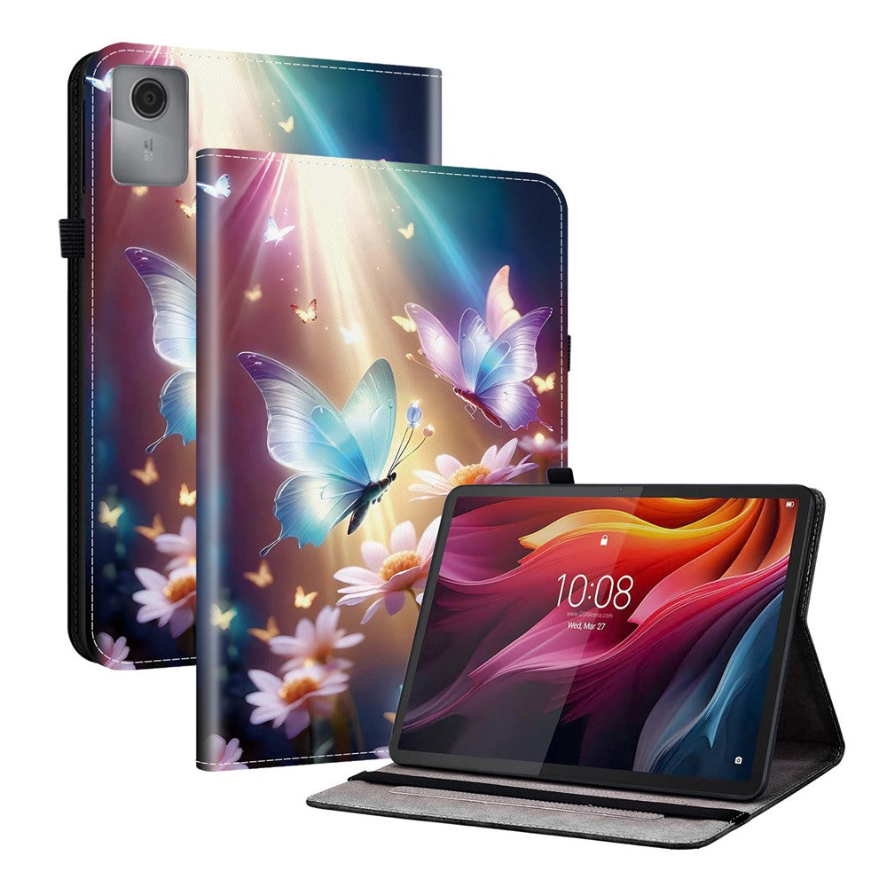 For Lenovo Idea Tab (TB336ZU / TB336FU) / Xiaoxin Pad 11 2025 Leather Case Pattern Printed Stand Tablet Cover with Card Slots - Butterfly Floral