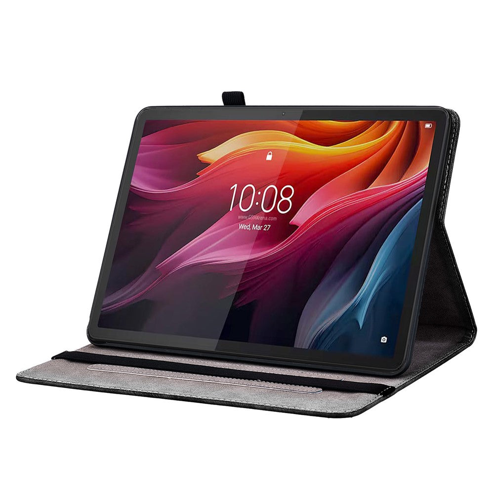 For Lenovo Idea Tab (TB336ZU / TB336FU) / Xiaoxin Pad 11 2025 Leather Case Pattern Printed Stand Tablet Cover with Card Slots - Peacock