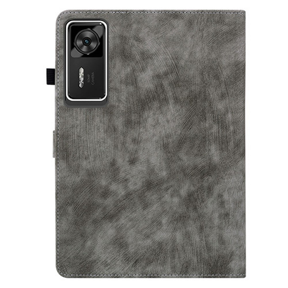 For Lenovo Legion Y700 Gen 4 Case Tiger Imprint Anti-Scratch PU Leather Tablet Cover - Grey
