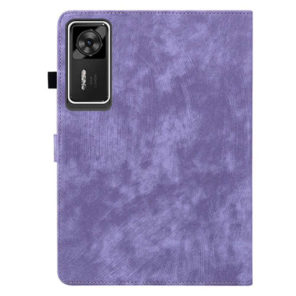 For Lenovo Legion Y700 Gen 4 Case Tiger Imprint Anti-Scratch PU Leather Tablet Cover - Purple