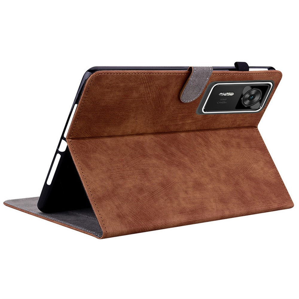 For Lenovo Legion Y700 Gen 4 Case Tiger Imprint Anti-Scratch PU Leather Tablet Cover - Brown
