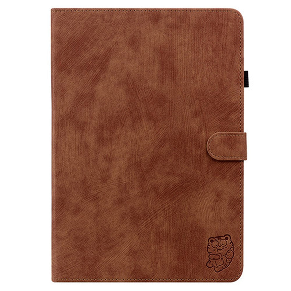 For Lenovo Legion Y700 Gen 4 Case Tiger Imprint Anti-Scratch PU Leather Tablet Cover - Brown