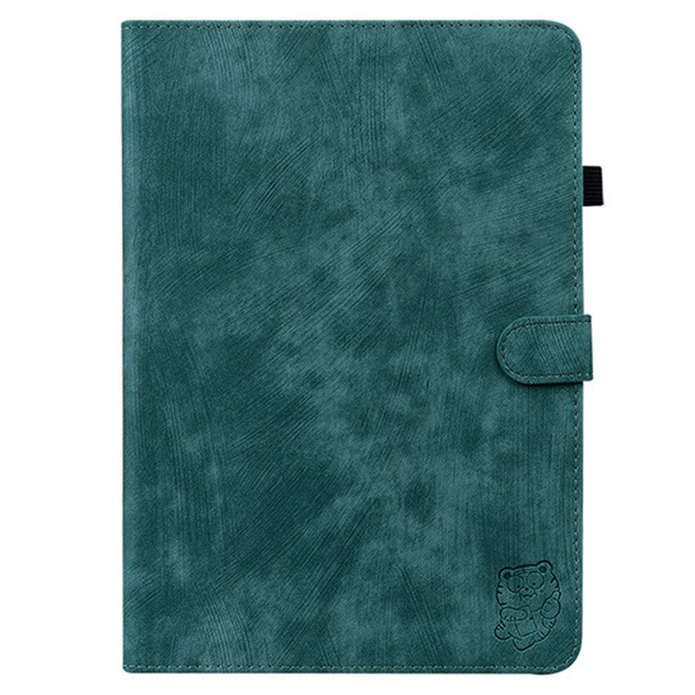For Lenovo Legion Y700 Gen 4 Case Tiger Imprint Anti-Scratch PU Leather Tablet Cover - Green