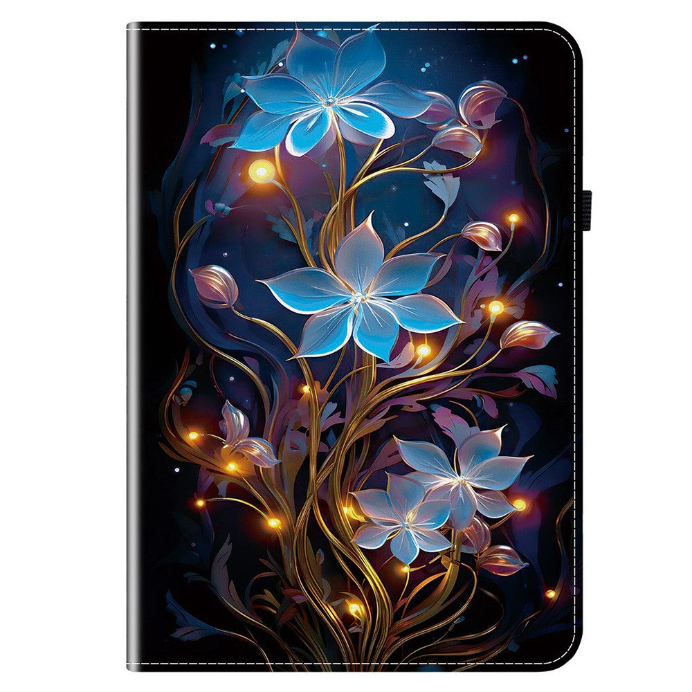 For Lenovo Legion Y700 Gen 4 Leather Case Pattern Printed Stand Tablet Cover with Card Slots - Small Lantern Flower