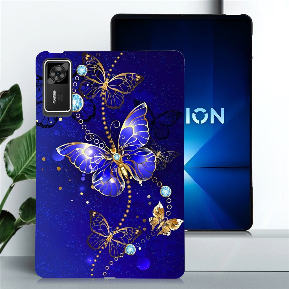 For Lenovo Legion Y700 Gen 4 TPU Case Pattern Printing Slim Tablet Protective Cover - Blue Butterfly