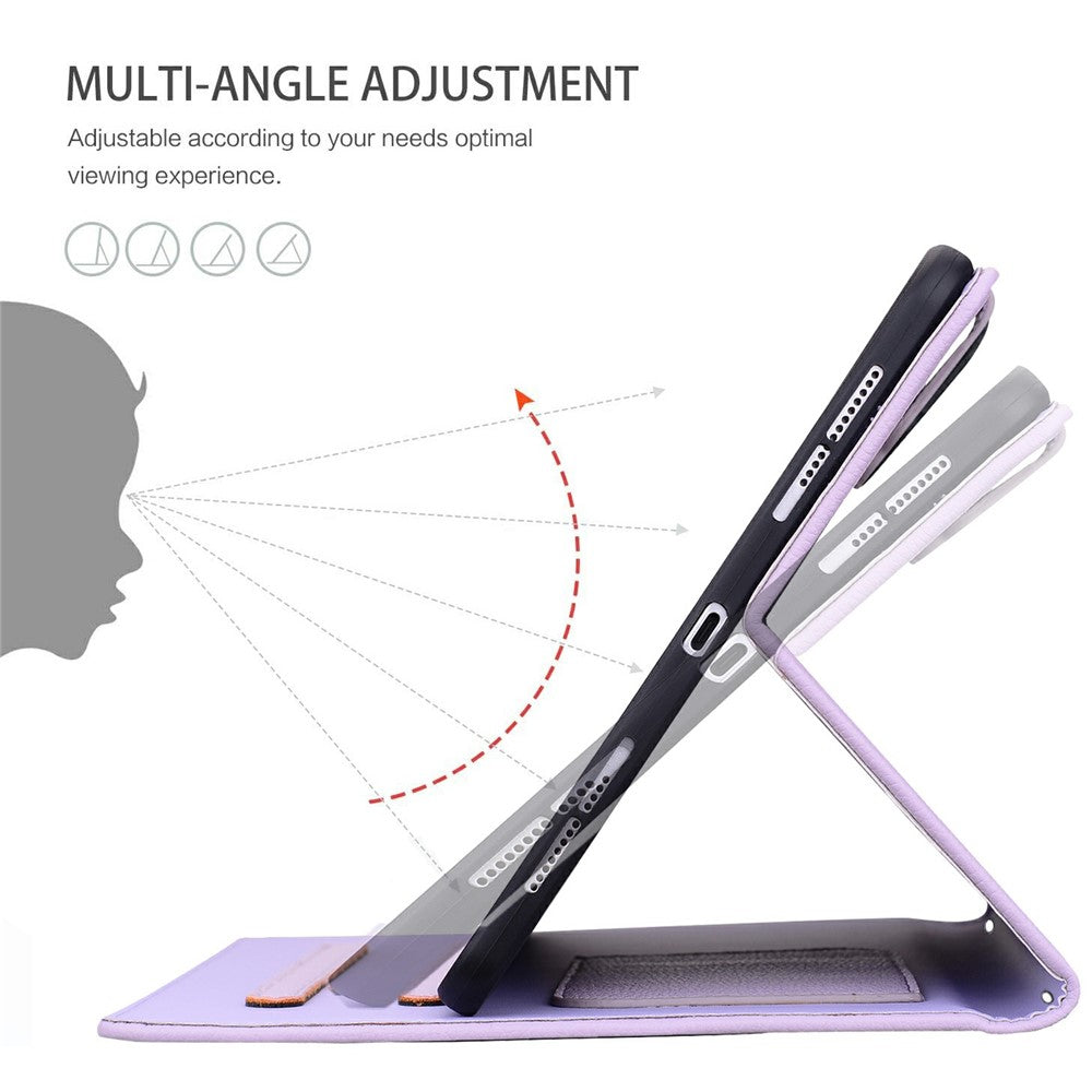 Wallet Case for Lenovo Xiaoxin Pad 2025 / Tab K11 Gen 2 / M11 Leather Stand Table Cover with Stylus Holder, 3D Effect Cat Pattern - Purple