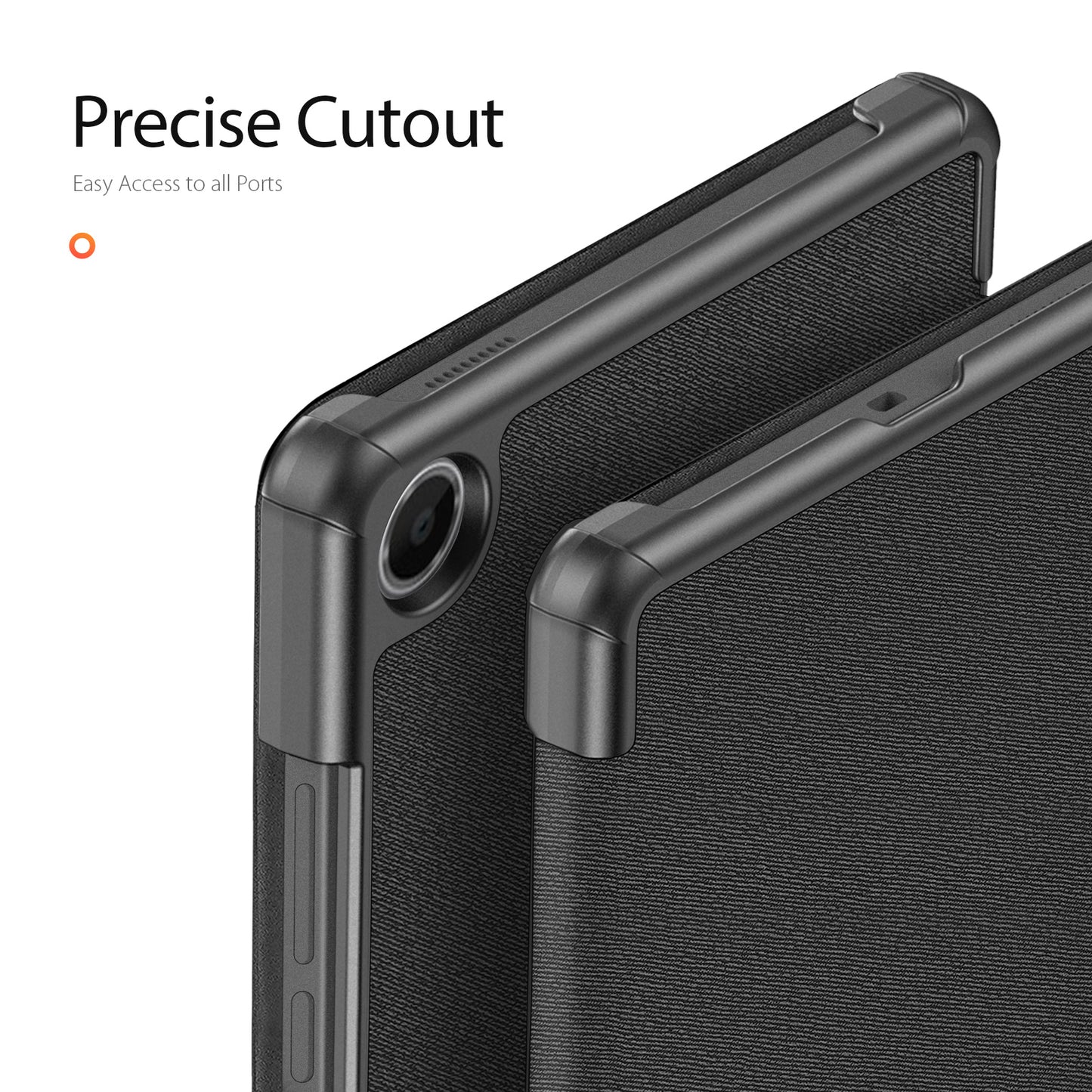 For Lenovo Tab K9 Case DUX DUCIS Domo Series Tri-fold Stand PU Leather Protective Tablet Cover - Black