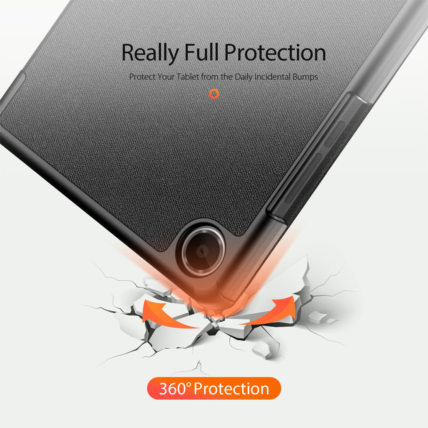 For Lenovo Tab K9 Case DUX DUCIS Domo Series Tri-fold Stand PU Leather Protective Tablet Cover - Black