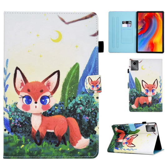 For Lenovo Xiaoxin Pad 11 2025 Case Pattern Printing Leather Tablet Cover with Card Holder - Fox