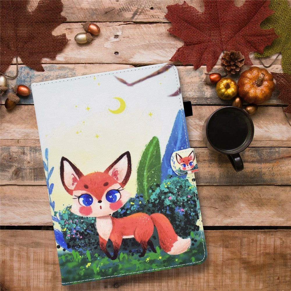 For Lenovo Xiaoxin Pad 11 2025 Case Pattern Printing Leather Tablet Cover with Card Holder - Fox