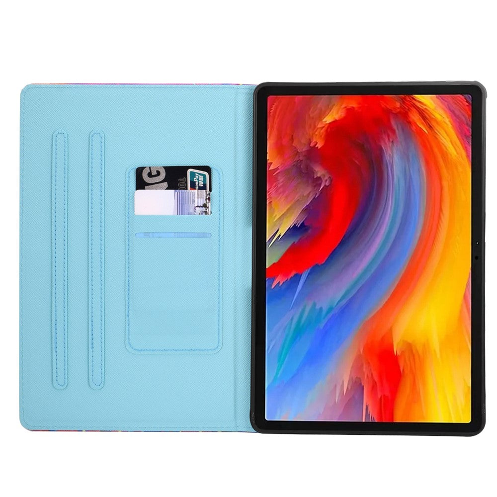 For Lenovo Xiaoxin Pad 11 2025 Case Pattern Printing Leather Tablet Cover with Card Holder - Leaves