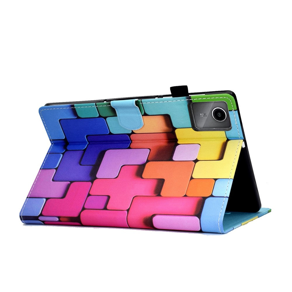 For Lenovo Xiaoxin Pad 11 2025 Case Pattern Printing Leather Tablet Cover with Card Holder - Square