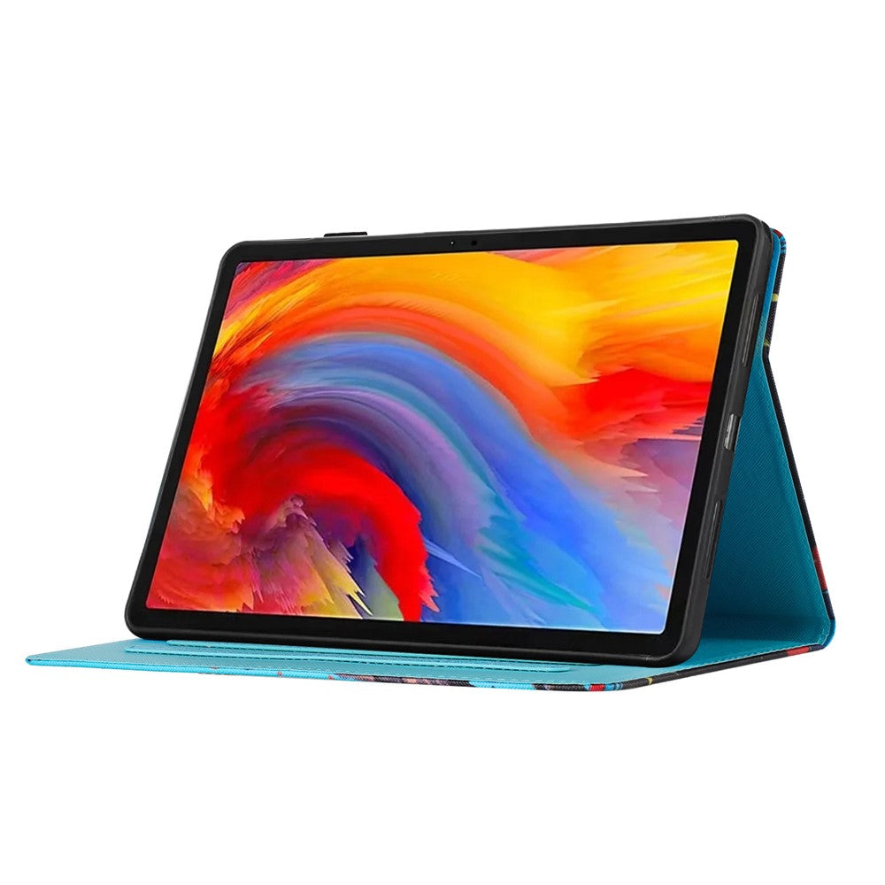 For Lenovo Xiaoxin Pad 11 2025 Case Pattern Printing Leather Tablet Cover with Card Holder - Sea Wave