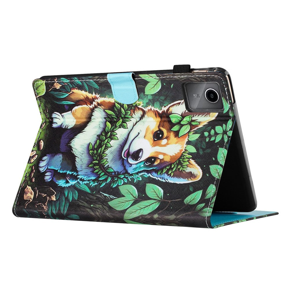 For Lenovo Xiaoxin Pad 11 2025 Case Pattern Printing Leather Tablet Cover with Card Holder - Corgi