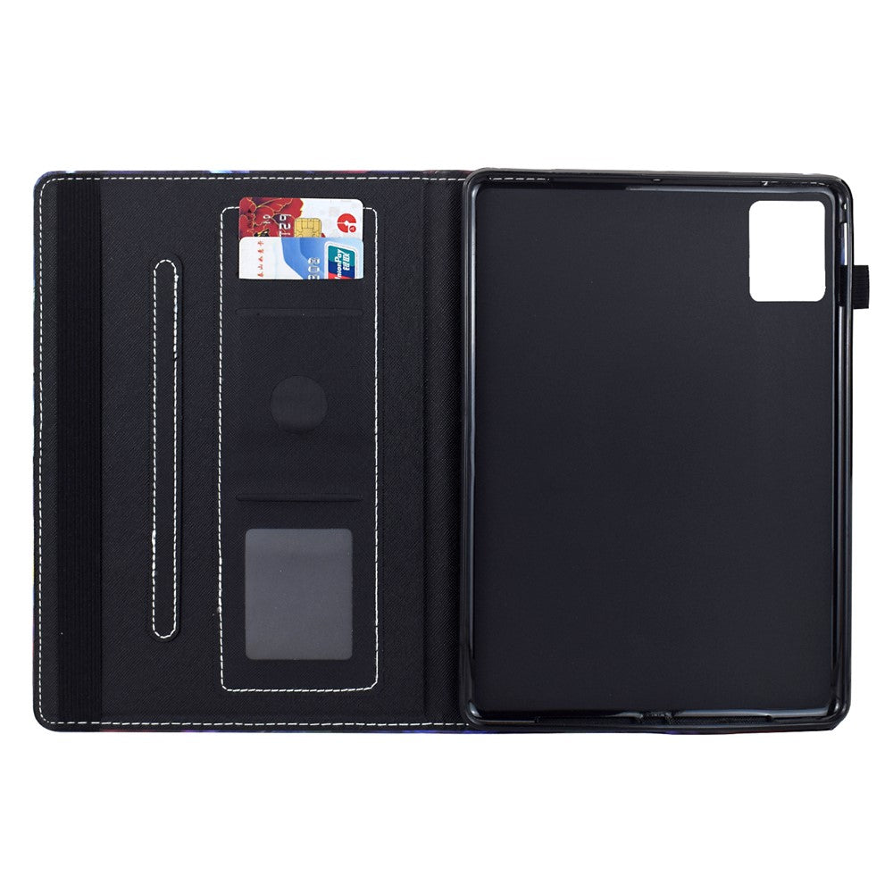 For Lenovo Xiaoxin Pad 11 2025 Case Pattern Printing Leather Tablet Cover with Card Holder - Tiger