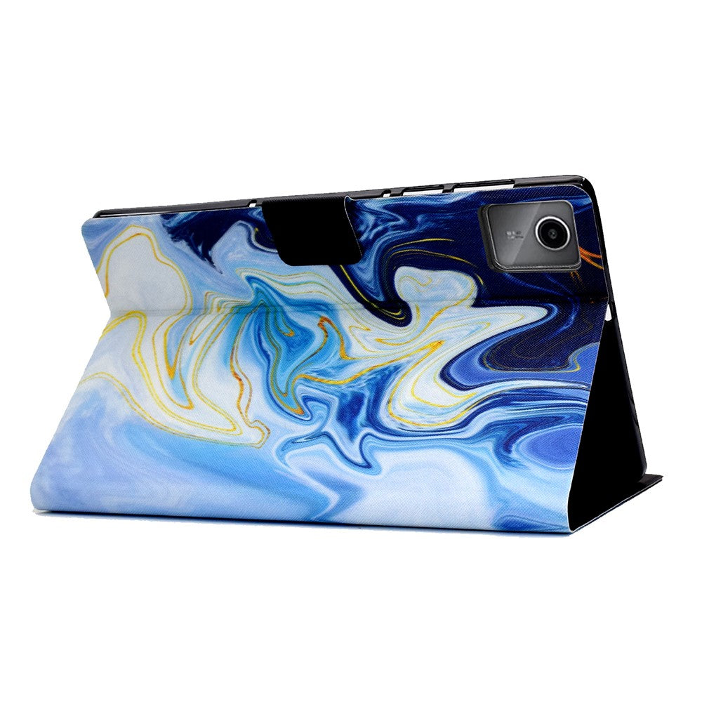 For Lenovo Xiaoxin Pad 11 2025 Case Stand Pattern Printed Leather Cover - Blue Marble