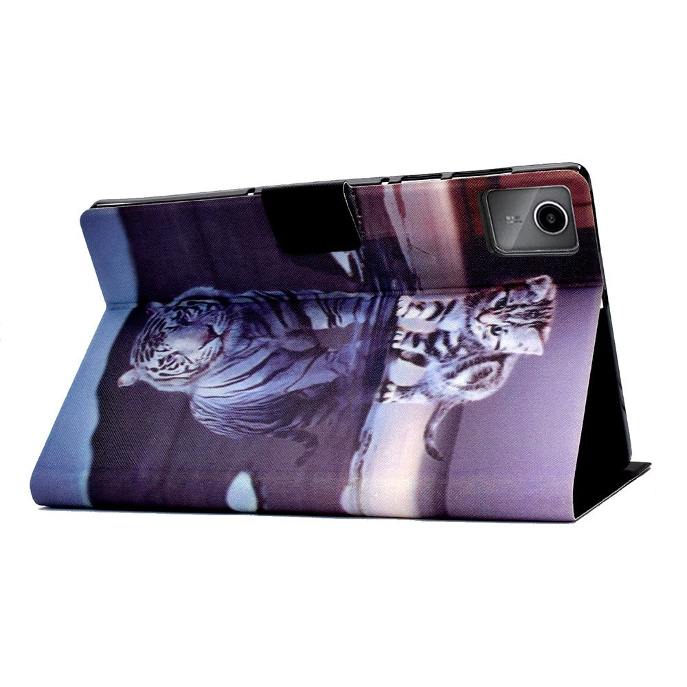 For Lenovo Xiaoxin Pad 11 2025 Case Stand Pattern Printed Leather Cover - Cat and Tiger